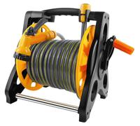 Bobine pour tuyau d'arrosage - Tuyau de 15 mètres - 7 motifs de pulvérisation - Pistolet de pulvérisation réglable - Portable - Rétracteur automatique