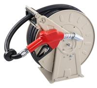 Bobine rétractable pour tuyau de carburant, 25,4 x 15000 mm, à ressort, avec mécanisme de rotation automatique et enrouleur, capable de supporter une pression de 300 PSI, construction robuste en acier