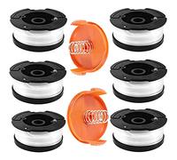 Bobines A6481 A6485 pour Black et Decker Af-100, Bobine Fil Coupe Bordure pour Black et Decker Coupe-Bordures, 6 Bobine de Fil Debroussailleuse avec 2 Couvercle de Bobine et 2 Ressort (6 + 2pcs)