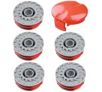 Bobines de fil de rechange pour Flymo FLY021 513937190, pour Flymo Contour XT/500E/500 XT/Trim-5 bobines de fil + 1 couvercle