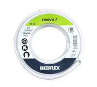 Bobinot de câble - Bobine de Fils électrique - Câble électrique - Couronne de câble - Bobinot Câble Souple 10 mètres HO5VV-F 3G2.5 mm ² - Blanc - 147321 Debflex