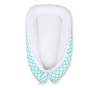 Bobono Lit de Bébé Cocoon Premium Turquoise Blanc