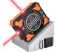 BOBOVAV Inclinomètre Numérique Rechargeable 4 * 90° Et 2 * 180° Avec Fonction Laser Écran LCD Étanche IP54 Laser À Lignes Croisées avec Aspiration Magnétique Pour Menuiserie Chantier Et Décoration