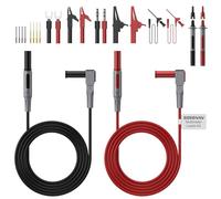 BOBOVAV Kit de Câbles de Test pour Multimètre,24 en 1,CAT III 1000V,20A | Sonde Interchangeable,Adaptateur Fourche,Pinces Crocodile,Fiche Banane,Test Hook,Rallonge de Test-Pour Électriciens,DIY