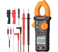 BOBOVAV Pince Ampèremétrique Multimètre Numérique NCV 600A Courant AC TRMS | 4000 Comptes,Tension AC/DC,Résistance,Capacité,Température,Continuité,Diode,Kit Complet avec Thermocouple K,Pinces Crocodile
