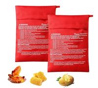 BOBOZHONG 2 Pièces Sac Pomme de Terre Micro Ondes,Poche Cuisson Pomme de Terre,Sachet Cuisson Four Réutilisable,Sac de Cuisson Micro-Ondes pour Pommes de Terre- Lavable et Réutilisable