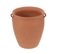 Bocal à Ail Ventilé en Terre Cuite pour Pommes de Terre et Échalotes | Rangement Compact Cuisine, Style Rustique Campagne, Finition Lisse, Réduit L'encombrement sur Étagère