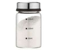 Bocal à assaisonnement en verre avec échelle 4 sorties récipient à épices de cuisine chili poivre poudre salière bord en acier inoxydable transparent chaleur facile à utiliser largement applicable