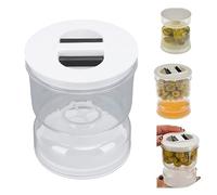 Bocal à Cornichons avec Passoire Rabattable - Bocal Séparateur de Jus de Cornichons Sablier pour Olives, Cornichons ou Cornichons Tranchés