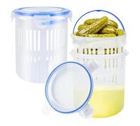 Bocal à Pickles Transparent avec Égouttoir Amovible Ensemble de 2 Pièces | Design Fonctionnel avec Filtre pour Stockage Sécurisé de Légumes Fermentés et Fruits