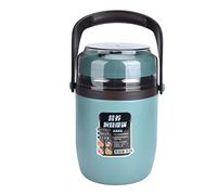 Bocal Alimentaire Isotherme Sous Vide, 2L Thermos en Acier Inoxydable Bocal Alimentaire Chaud avec Cuillère, Multicouche Anti Fuite Soupe Thermos Boîte Lunch pour L'école, le Bureau, les(Vert)