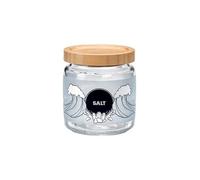 Bocal avec couvercle 0,75 l en bambou décor sel - Rocco - Gris - Verre