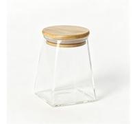 Bocal Conservation Alimentaire 550ml Verre Borosilicate(550ml) | Verre borosilicate pour robuste, couvercle pour bois naturel, anneau étanche interne, pour idéal épices et thé, 350ml compact