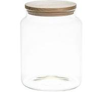 COOK CONCEPT - KA5549 Bocal de Conservation En Verre Avec Couvercle En Bois - Rangement Pratique Pour Cuisine - 2.4L - Dimensions 19 x 15 x 15 cm - Transparent