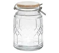 Cook Concept – Bocal de conservation KA5509 – 1,8L transparent – Couvercle bambou – Rangement cuisine