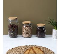 Bocal de Conservation - COOK CONCEPT - Transparent - Couvercle en Bambou - 1,5L