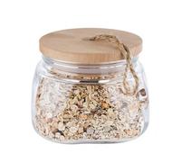 Bocal de conservation en verre avec couvercle en pin - 1 Litre