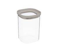 - Bocal de Conservation Hermétique Carré 1L Transparent & Beige