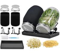 Bocal de Germination,Bocal de Germination de Graines,Germoir à Graines,Germoir en Verre Bocal à Germes,Kit de Germination de Graines,Pot pour Germination,Bocaux à Germer
