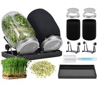 Bocal de Germination,Bocal de Germination de Graines,Germoir à Graines,Germoir en Verre Bocals à Germes,Kit de Germination de Graines,Pot pour Germination,Bocaux à Germer