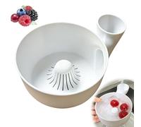 Bocal de Lavage Fruitier 3D Imprimé Hydro Bowl Spin, Bol de Nettoyage Automatique avec Égouttoir Rotatif pour Fruits et Légumes, 4-en-1 Rincer Drain Nettoyer Sécher Panier Polyvalent pour Cuisine