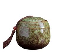 Bocal de rangement alimentaire en céramique avec couvercles hermétiques, bocaux de rangement ronds pour thé, café, épices, 70/130/500 ml (taille M, vert)