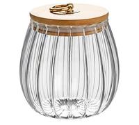 Bocal de rangement en verre de 750 ml avec couvercle en bois scellé pour grains de café, thé, bonbons, sucre, noix, miel, confitures