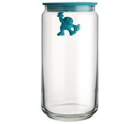 Bocal de rangement GIANNI 1,4 l, couvercle bleu, verre, Alessi