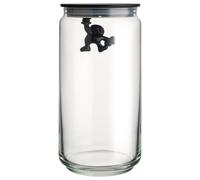 Bocal de rangement GIANNI 1,4 l, couvercle noir, verre, Alessi