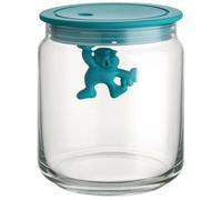 Bocal de rangement GIANNI 750 ml, couvercle bleu, verre, Alessi