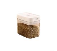 Bocal de rangement hermétique blanc pour l'organisation - Bac à céréales scellé avec couvercle pour épices, thé, riz, sucre, collations et animaux domestiques - Récipient en plastique facile à