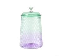 Bocal de rangement hermétique en verre avec texture diamant pour l'organisation - Couvercle sécurisé pour céréales, pâtes, riz, farine, sucre, café, thé, collations, aliments secs - Grand récipient