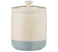 Mason Cash Home to Roost Pot à ustensiles en grès style poule et coq d'inspiration folklorique, pot de rangement durable, ustensiles de cuisine quotidiens, crème, bleu, 1 l