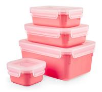 Bocal de rangement MASTER SEAL COLOUR EDITION N1030910 , set de 4 pc, corail rouge, plastique, Tefal