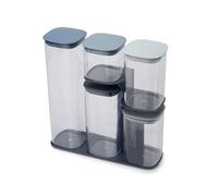 Bocal de rangement PODIUM, set de 5 pièces, avec support, bleu, Joseph Joseph