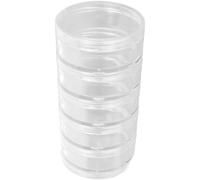 Bocal de rangement rond transparent empilable à 5 couches pour perles et | Bocal de rangement empilable en plastique transparent à 5 couches pour petites pièces et perles