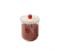 Bocal de rangement rond transparent multifonctionnel parfait pour stocker des collations, des épices et d'autres nécessités de cuisine (1400 ml)