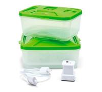 Tefal Kit 2 boîtes repas sous vide XA258010 – Compatible Vacupack Plus – Plastique vert 17×16×15 cm