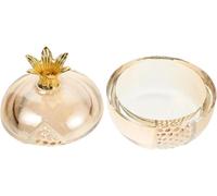 Bocal décoratif en verre en forme de grenade avec couvercle multifonctionnel pour ongles en acrylique facile à nettoyer, récipient élégant et rangement de bijoux design pratique