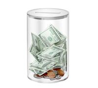 Bocal d'épargne en acrylique transparent - ouverte de rangement de pièces et billets | Support d'argent transparent avec pour , adultes, , filles, suivi