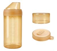Bocal en silicone avec 3 couvercles pour aliments secs - Passe au micro-ondes - Jaune - 750 ml