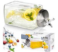 Bocal en verre 3,3 L pour boissons avec robinet plat pour réfrigérateur 139837