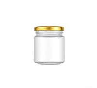 Bocal en Verre 350ml Stockage Aliments Couvercle Métal(200ml) | Verre transparent, pour vue rapide , 200ml compact, couvercle doré, pour idéal épices sèches