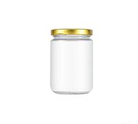 Bocal en Verre 350ml Stockage Aliments Couvercle Métal(350ml) | Verre transparent, pour vue rapide , 200ml compact, couvercle doré, pour idéal épices sèches