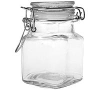 Bocal en verre carré avec joint blanc 11 cl x12 - Blanc - Verre - Diamètre 38 cm