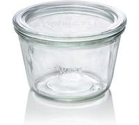 Weck Lot de 6 bocaux en verre de 370 ml avec couvercles - Forme chute - Bocaux de conservation et de conservation empilables robustes - Idéal pour Meal Prep, Overnight Oats, Dessert et confiture