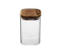 - Bocal en Verre "Hermet" 1L Transparent & Marron