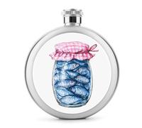 Bocal en verre rempli de sardines bleues, flasque en acier inoxydable pour liqueur, bouteille de vin portable de poche ronde pour boisson, 150 ml