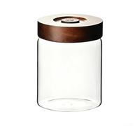 Bocal en Verre Transparent 9oz pour Grains de Café(750ml) | Joint hermétique, garde l'arôme, humidité et lumière, couvercle pour bois élégant, 9oz capacité