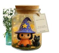 Bocal Figurine D'Halloween Accessoire Créatif Centre De Table Photographie | Décoration Sorcière Au Chapeau En Bocal Pour Bureau Effrayant Salon Chambre Cuisine Entrée Photographie Collection Déco